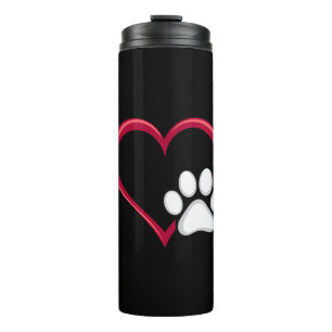Liebesherz Hundepfote Valentinstag Hunde Liebhaber Thermosbecher