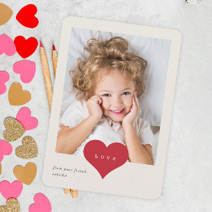 Liebesherz Klassenzimmer Foto Valentinstag Dankeskarte