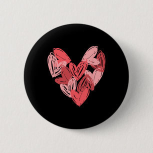 Liebesherz Kunst Valentinstag passendes Outfit Dam Button