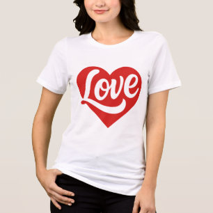 Liebesherz-Logo – rotes romantisches Symbol Tri-Blend Shirt