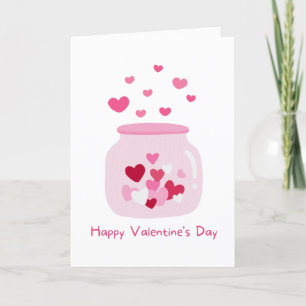 Liebesherz-Mason-Glas Valentinstag Feiertagskarte