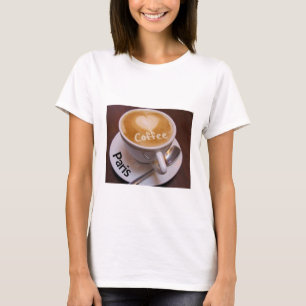 Liebesherz Paris Cappuccino Kaffeetasse T-Shirt