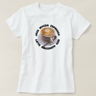 Liebesherz Paris Cappuccino Kaffeetasse T-Shirt