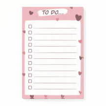 Liebesherz To-Do-Liste Post-it-Notizen