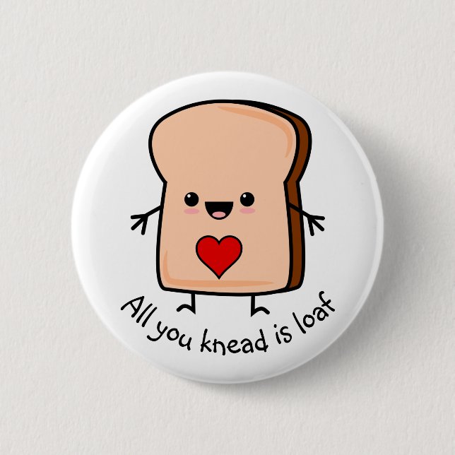 Liebesherz Toastbrot-Taste Button (Vorderseite)
