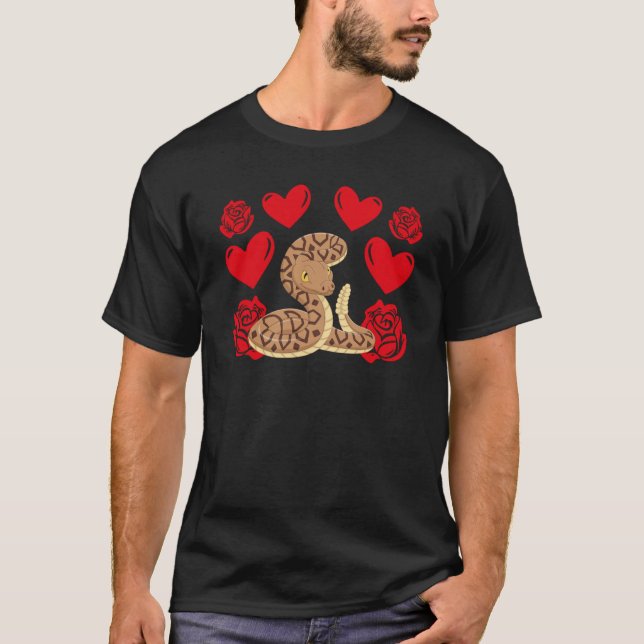Liebesherz Valentinstag Rosen Ballpython Jungen T-Shirt (Vorderseite)