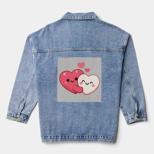 Liebesherzen Baby-Design  Jeansjacke (Rückseite)