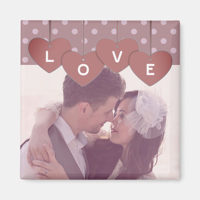 Liebesherzen-Banner Romantisch Überlagert Benutzer Magnet (Vorne)
