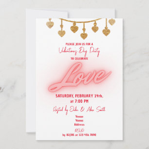 Liebesherzen-Kette Valentinstag-Party Einladung