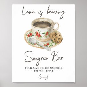 Liebeshochzeit Brause Dusche Sangria-Bar Poster
