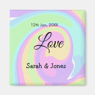 Liebeshochzeitspaar farbenfrohes Bohpattern Magnet