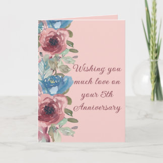 Liebeskarte zum 5. Hochzeitstag für Paare Feiertagskarte