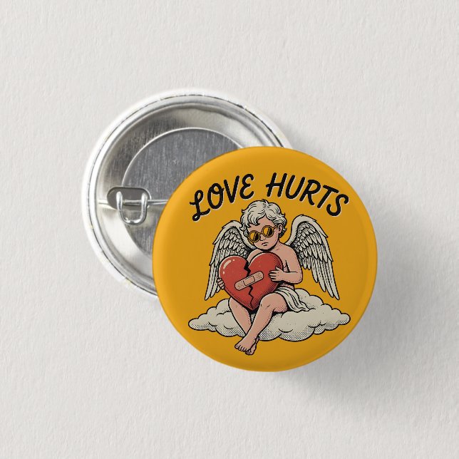 Liebeskummer Cupid Engel Button (Vorne & Hinten)