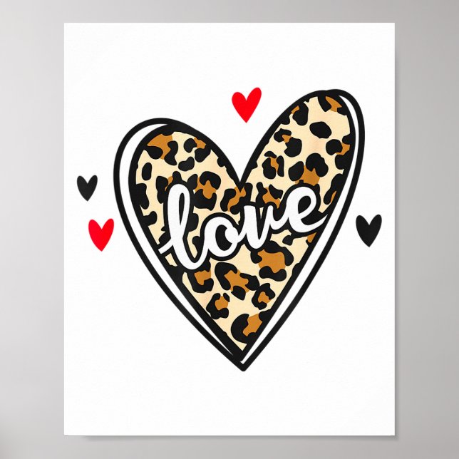 Liebesleopard Valentinstag  Poster (Vorne)