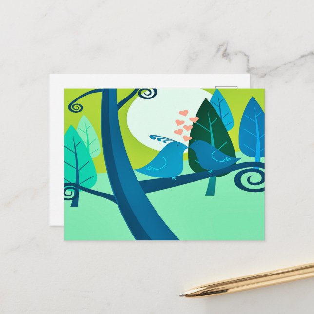 Liebeslied Postkarte (Vorderseite/Rückseite Beispiel)