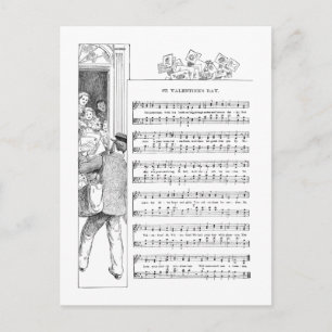 Liebeslied und Musik zum Valentinstag Feiertagspostkarte