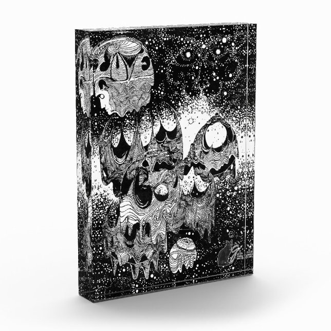 Liebeslinien-Illustration Acrylblock Fotoblock (Links)