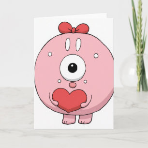 Liebesmonster Rosa Herz Karte