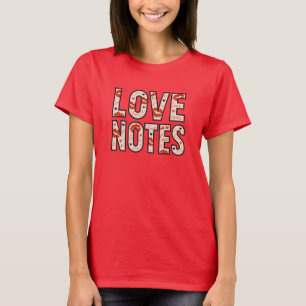 Liebesnotizen Distressed-Schrift Grafik-T-Shirt T-Shirt