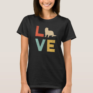 Liebesotter Vintage Nagetier Frauen Flussotter T-Shirt