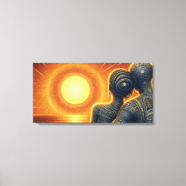 Liebespaar bei Sonnen Untergang am Meer Leinwanddruck