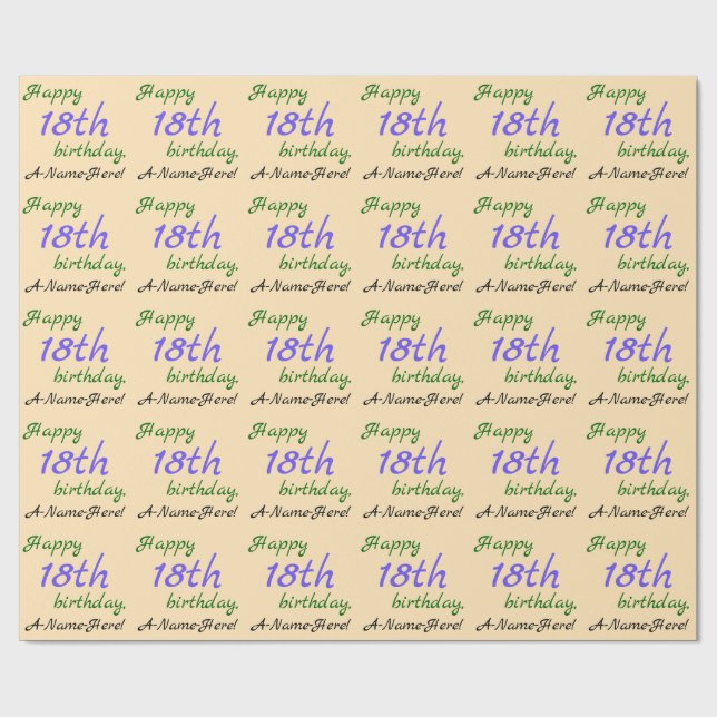 Liebespapier zum 18. Geburtstag Geschenkpapier (Flach)