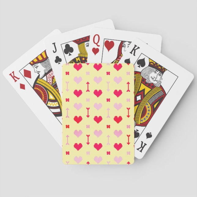 Liebespfeile & Blüten Spielkarten (Rückseite)