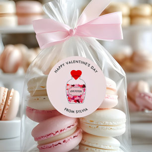 Liebespotion Frohen Valentinstag Personalisiert Runder Aufkleber