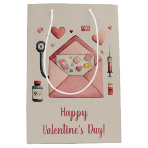 Liebesrezept Valentinstag-Design Postkarte Mittlere Geschenktüte
