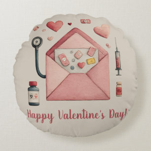 Liebesrezept Valentinstag-Design Postkarte Rundes Kissen