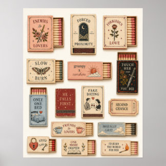 Liebesroman-Klischee-Lesezeichen für Bücherliebhab Poster