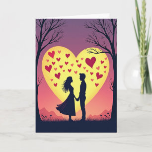 Liebesromanze Herzen Paar Karte