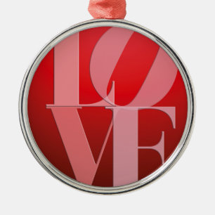 Liebesromanze Rot Pink Silbernes Ornament