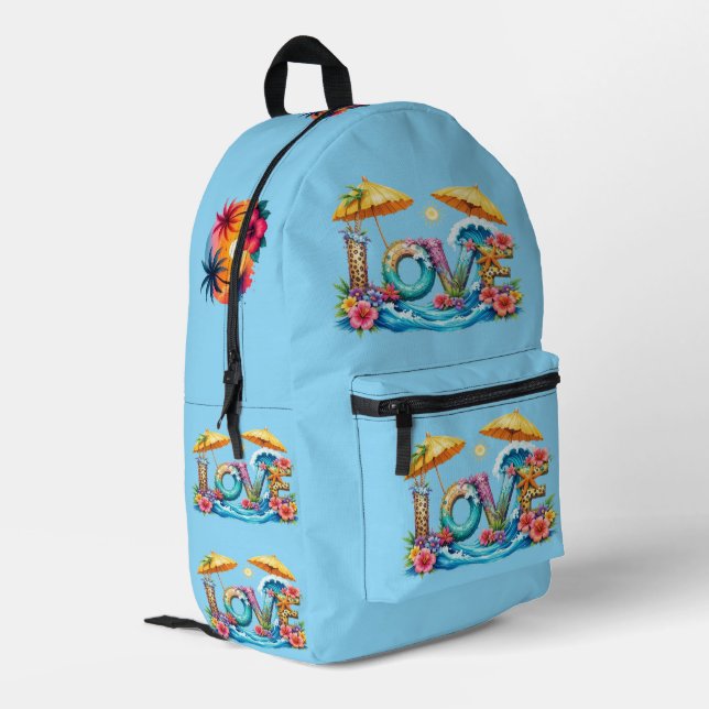 Liebesrucksack Bedruckter Rucksack (Rückseitige Ecke links)
