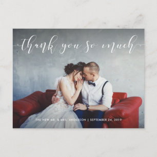 Liebesskript   Vielen Dank für Foto Postkarte