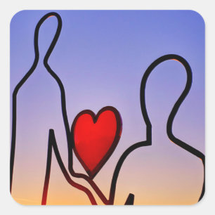 Liebesstatue Quadratischer Aufkleber