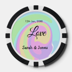 Liebesverlobung Hochzeitspaar farbenfrohes Bohpatt Pokerchips