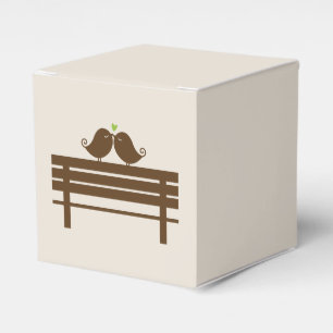 Liebesvögel auf der Parkbank {grün} Geschenkschachtel