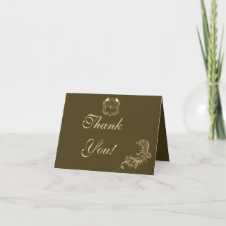 Liebesvögel Braun/Crème Hochzeit Danke Karte