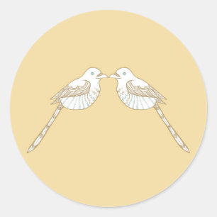 Liebesvögel Braun/Tan Hochzeitsumschlag-Siegel Runder Aufkleber
