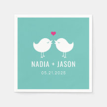 Liebesvögel, die FARBEN-Hochzeitspartei