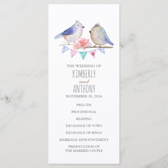 Liebesvögel Ehepaare Programm (Vorderseite)