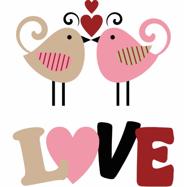 Liebesvögel Freistehende Fotoskulptur (Vorne)