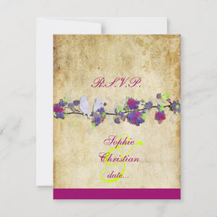 LIEBESVÖGEL, GROSSE RSVPs/DIY Farbe RSVP Karte