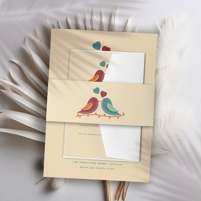 Liebesvögel Hochzeit Einladungsbanderole (Von Creator hochgeladen)