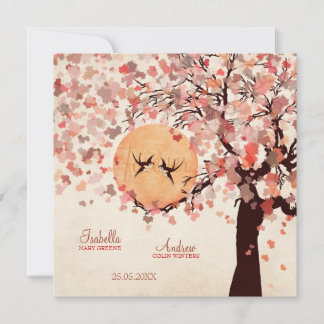 Liebesvögel - Hochzeit im Herbst Einladung