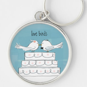 Liebesvögel Hochzeitskuchen Kuss Schlüsselanhänger