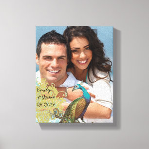 Liebesvögel Ihr Foto Wrapped Canvas Leinwanddruck