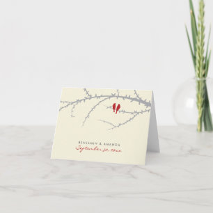 Liebesvögel Individuelle Dankeskarten (Kranberry) Dankeskarte