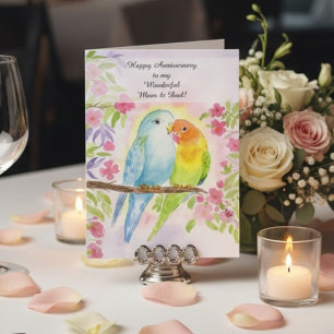 Liebesvögel Mama & Papa Herzlichen Hochzeitstag Karte
